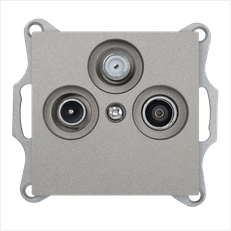 Изображение Розетка TV+FM+SAT Φ9.5mm проходная с накладкой, цвет шампань